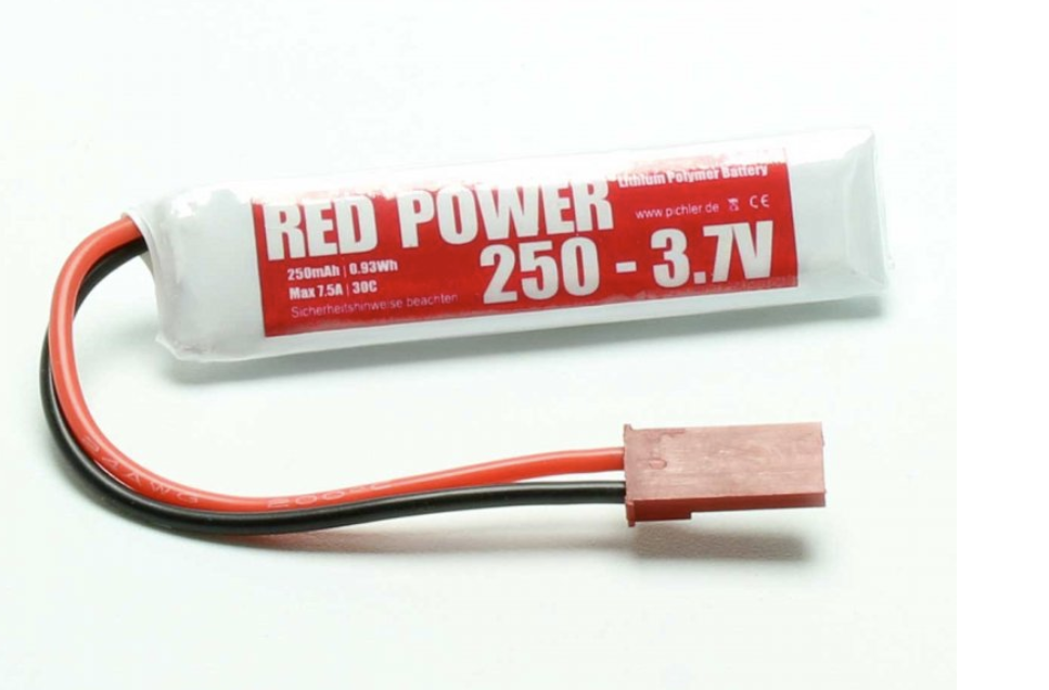 Accu Lipo 250mAh 1s 30C Red Power Lipo 1S (3,7v)